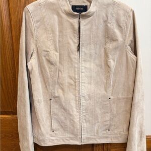 Style & Co, Women’s Tan Suede Jacket, Medium, Moto Style Details, EUC